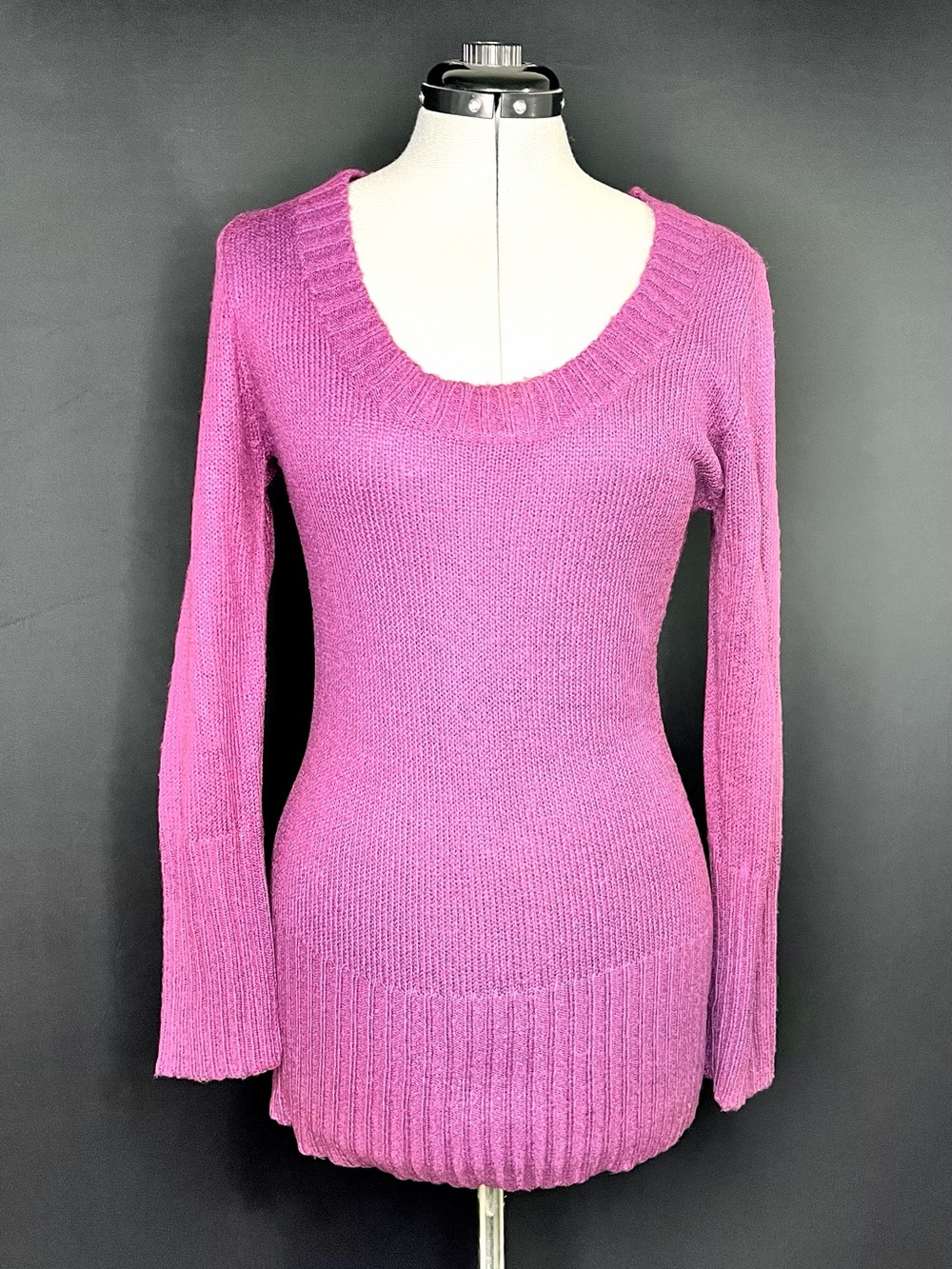 xhilaration. Brand, Women's Scoop Neck Long-Sleeve Sweater - Fuscia